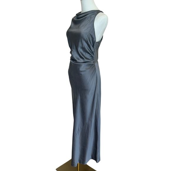 Reformation Silver Casette Silk Midi Dress Size 10 Sheath Bias Cut Designer $348 - Picture 8 of 11
